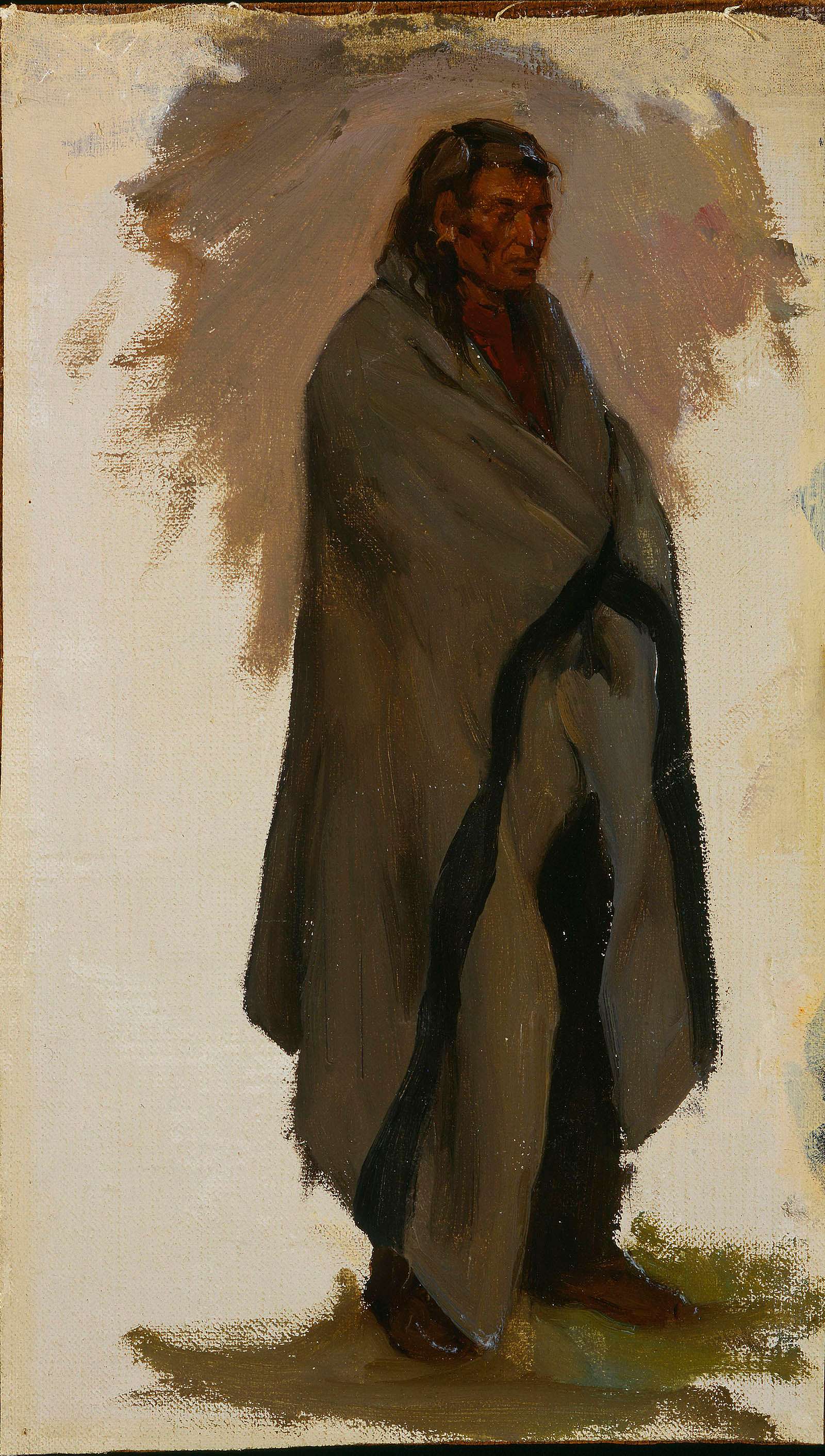 Sketch for Burial Cortege of a Crow Chief (Indian looking right)